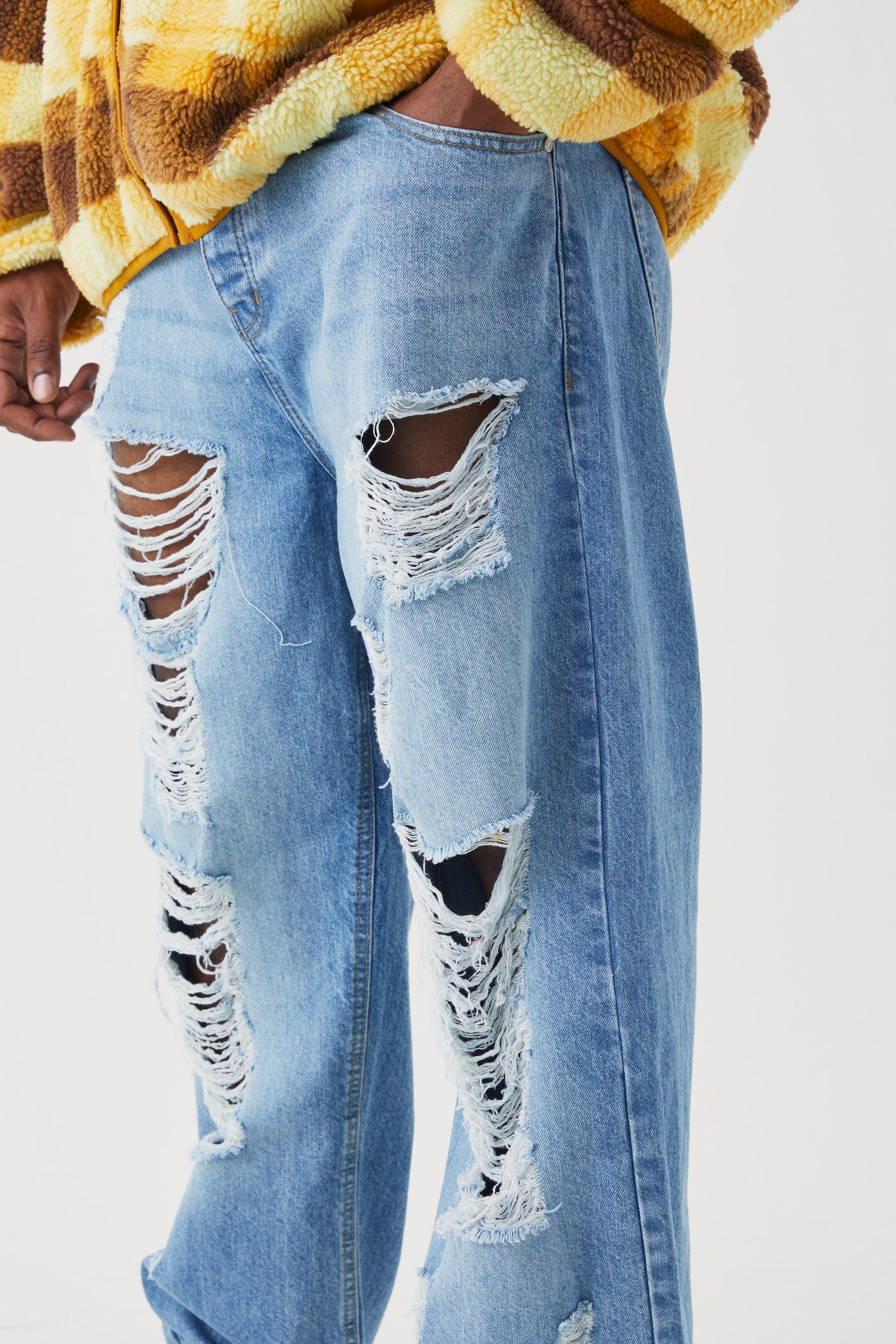 Plus Relaxed Rigid Extreme Ripped Jeans